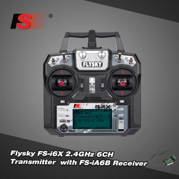 Flysky FS-i6X 2,4 GHz 10 csatornás AFHDS 2A RC adó FS-iA6B vevővel drónhoz, repülőhöz, helikopterhez