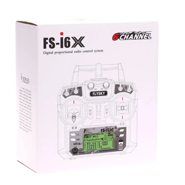 Flysky FS-i6X 2,4 GHz 10 csatornás AFHDS 2A RC adó FS-iA6B vevővel drónhoz, repülőhöz, helikopterhez