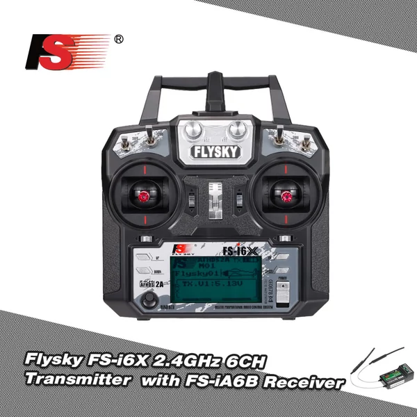 Flysky FS-i6X 2,4 GHz 10 csatornás AFHDS 2A RC adó FS-iA6B vevővel drónhoz, repülőhöz, helikopterhez