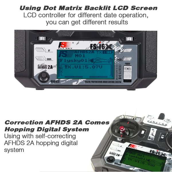 Flysky FS-i6X 2,4 GHz 10 csatornás AFHDS 2A RC adó FS-iA6B vevővel drónhoz, repülőhöz, helikopterhez