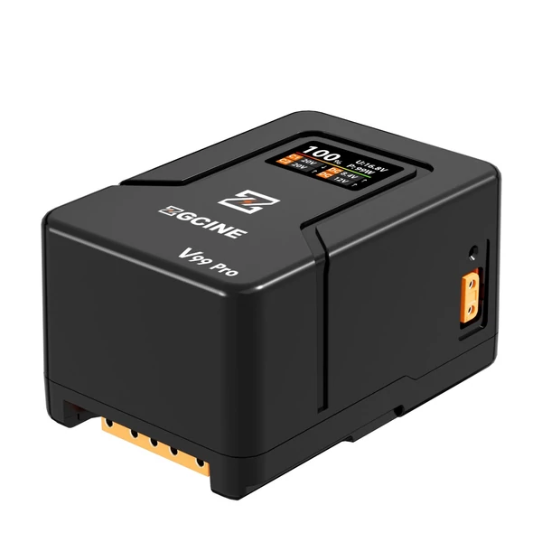 ZGCINE V Lock akkumulátor 94,72Wh V Mount PD100W gyorstöltés D-Tap/USB-C/BP bemenet és kimenet kamera LED lámpákhoz, monitorhoz, laptophoz - Narancs