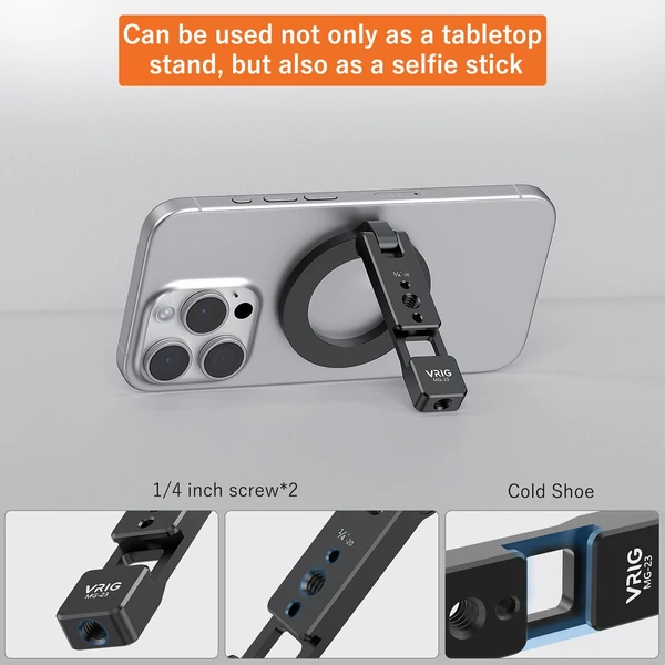 VRIG mágneses telefontartó, összecsukható asztali állvány iPhone 16/15/14/13/12 és Android készülékekhez