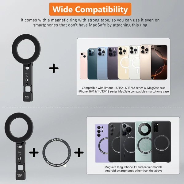 VRIG mágneses telefontartó, összecsukható asztali állvány iPhone 16/15/14/13/12 és Android készülékekhez