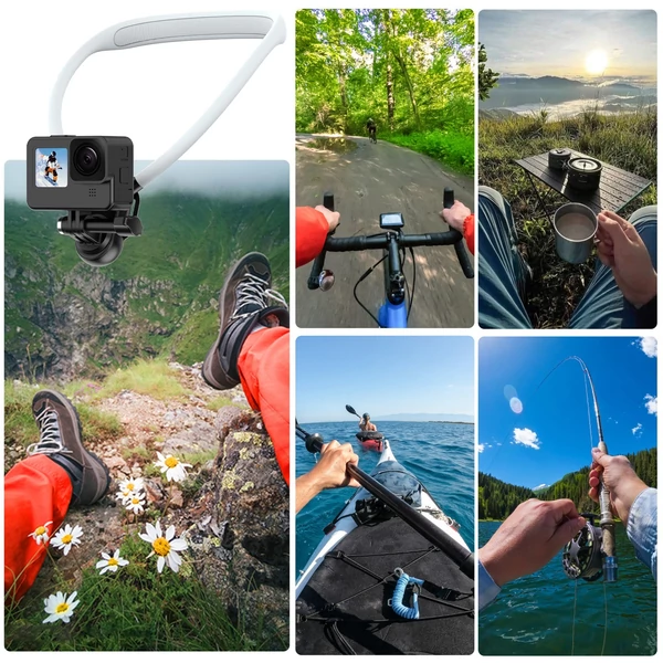 VRIG akciókamera nyakpánt kéz nélküli tartó sportkamerához, mellpánttal GoPro Hero 13/12/11, OSMO Action 5, Insta360 Ace kompatibilis