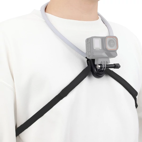 VRIG akciókamera nyakpánt kéz nélküli tartó sportkamerához, mellpánttal GoPro Hero 13/12/11, OSMO Action 5, Insta360 Ace kompatibilis