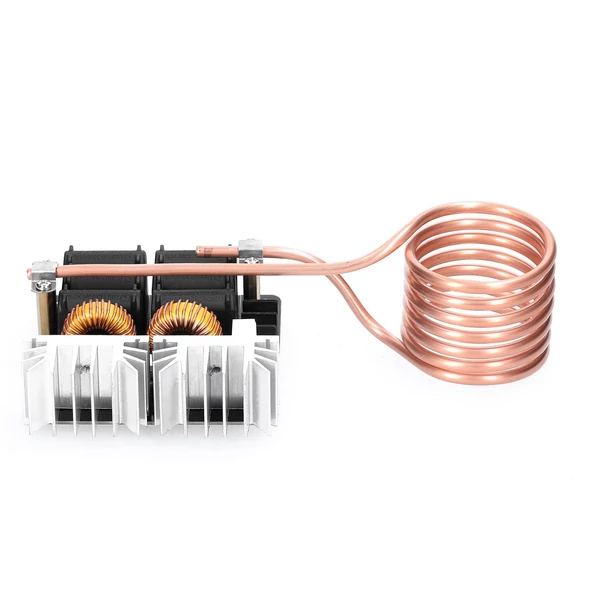 1000W ZVS indukciós fűtőmodul alacsony feszültségű fűtőtekercs flyback meghajtó réz csővel DIY kis alkatrészek edzéséhez, hőkezeléséhez