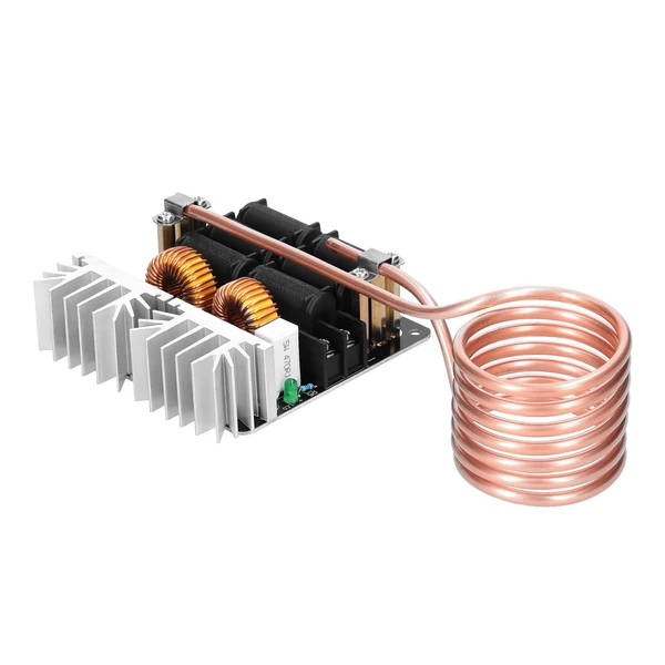 1000W ZVS indukciós fűtőmodul alacsony feszültségű fűtőtekercs flyback meghajtó réz csővel DIY kis alkatrészek edzéséhez, hőkezeléséhez