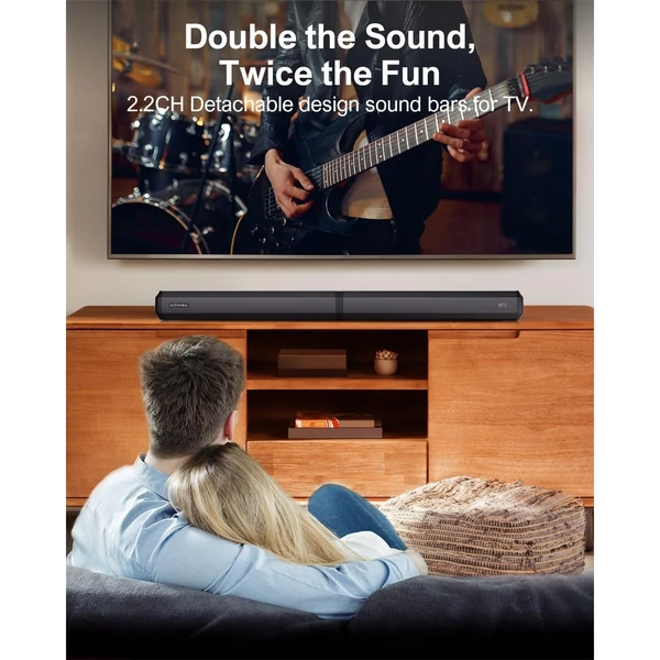 ULTIMEA Apollo S40 2.2CH Bluetooth levehető soundbar TV-hez, 100W, 3 EQ mód, állítható basszus, ARC/Optikai/Aux/Fali rögzítés