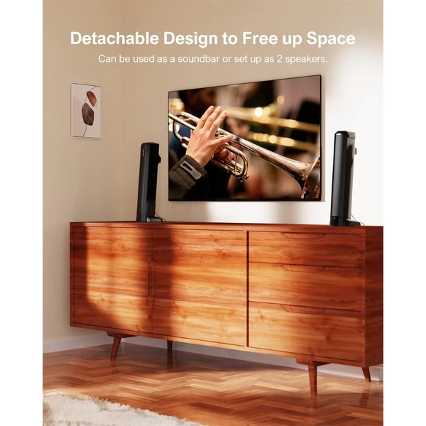 ULTIMEA Apollo S40 2.2CH Bluetooth levehető soundbar TV-hez, 100W, 3 EQ mód, állítható basszus, ARC/Optikai/Aux/Fali rögzítés