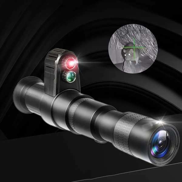Monokulár digitális infravörös éjjellátó eszköz, 200-300m, 38-48 mm átmérőjű távcsőhöz, teljes sötétben használható - A típus