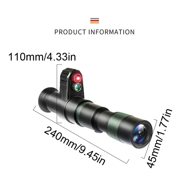 Monokulár digitális infravörös éjjellátó eszköz, 200-300m, 38-48 mm átmérőjű távcsőhöz, teljes sötétben használható - B típus
