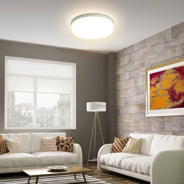 LED mennyezeti lámpa, 24W, kerek, fehér fény (6500-7000K), konyhába, hálószobába, folyosóra - Fehér