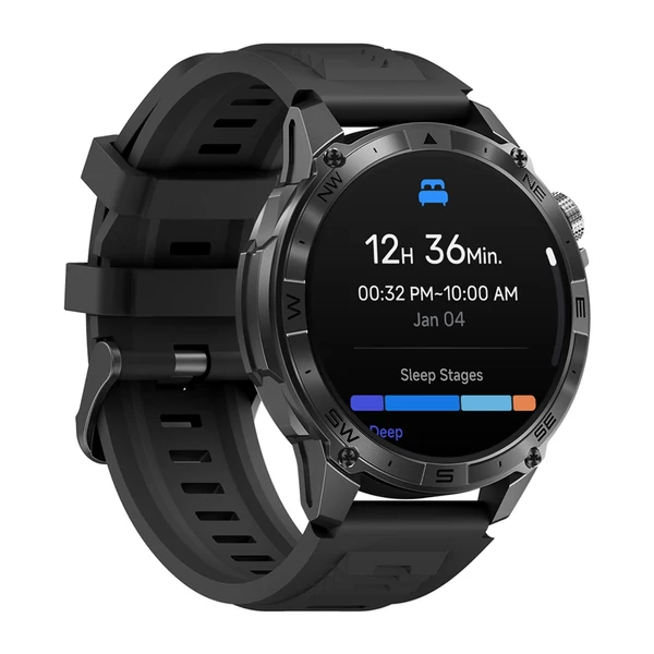 Zeblaze Stratos 2 Plus GPS okosóra, 1.43" AMOLED kijelző, GPS, 60 sport mód, egészségkövetés, fitnesz és vezeték nélküli hívás - Fekete
