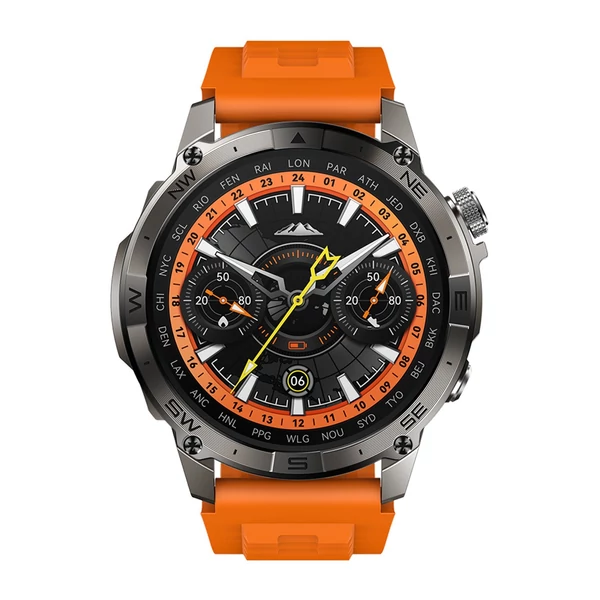 Zeblaze Stratos 2 Plus GPS okosóra, 1.43" AMOLED kijelző, GPS, 60 sport mód, egészségkövetés, fitnesz és vezeték nélküli hívás - Narancs