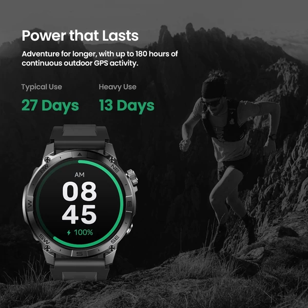 Zeblaze Stratos 2 Plus GPS okosóra, 1.43" AMOLED kijelző, GPS, 60 sport mód, egészségkövetés, fitnesz és vezeték nélküli hívás - Narancs