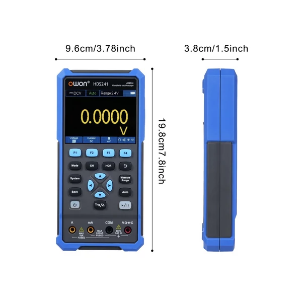 Owon 2 az 1-ben oszcilloszkóp és multiméter, 1CH, 250MSa/s, 40MHz, 24,000 leolvasás, 10,000 wfms/s elektronikai hibakereséshez