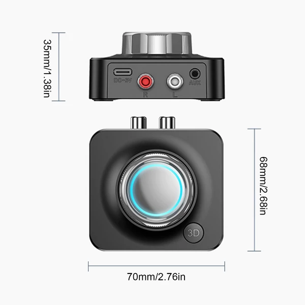 C39 BT 5.1 Audio vevő, 3D térhangzású adapter, támogatja a 3,5 mm-es jack csatlakozót régi hangszórókhoz/autórádióhoz