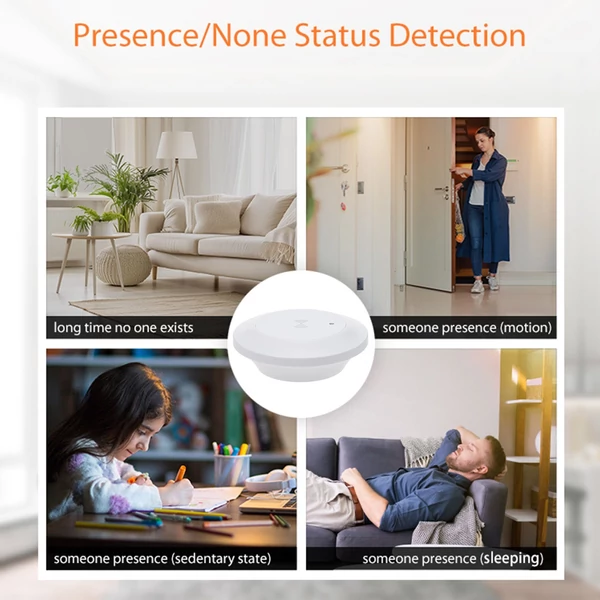 ZigBee jelenlétérzékelő, gyors mozgásdetektor, 24 GHz radar, megvilágítás érzékelés, emberi jelenlét, ZigBee átjáróval használható - 2-es típus