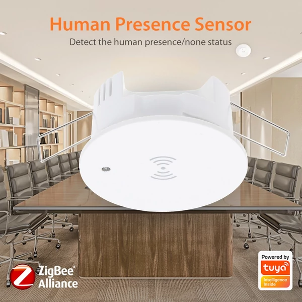 ZigBee jelenlétérzékelő, gyors mozgásdetektor, 24 GHz radar, megvilágítás érzékelés, emberi jelenlét, ZigBee átjáróval használható - 1-es típus