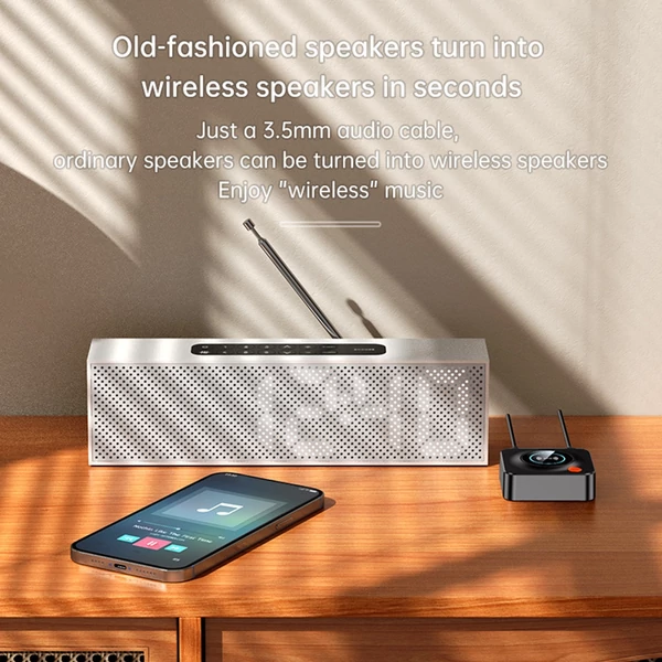 C52 BT Audio Adó-Vevő 2 az 1-ben Adapter, NFC-támogatás, alacsony késleltetésű vezeték nélküli hangvevő otthoni/autós sztereóhoz