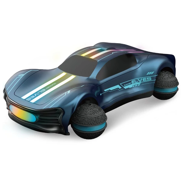 Távirányítós drift autó, 2.4GHz elektromos kaszkadőr jármű 360°-os forgással, terepgumik, LED fények, karácsonyi ajándék fiúknak-lányoknak - Kék, 1 akkumulátor