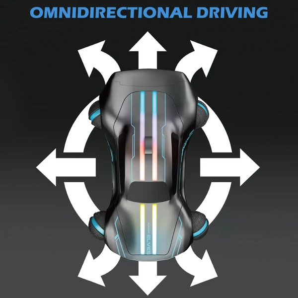 Távirányítós drift autó, 2.4GHz elektromos kaszkadőr jármű 360°-os forgással, terepgumik, LED fények, karácsonyi ajándék fiúknak-lányoknak - Kék, 1 akkumulátor