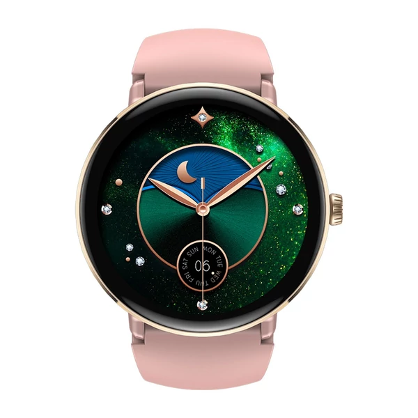 Zeblaze Lily 2 női okosóra, 1.2" AMOLED kijelző, dupla szíj, egészségfigyelés, 120 sportmód, 130 óralap, beépített akkumulátor - Pink