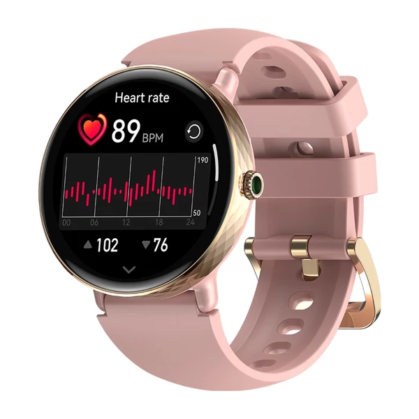 Zeblaze Lily 2 női okosóra, 1.2" AMOLED kijelző, dupla szíj, egészségfigyelés, 120 sportmód, 130 óralap, beépített akkumulátor - Pink