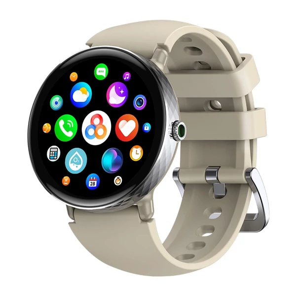 Zeblaze Lily 2 női okosóra, 1.2" AMOLED kijelző, dupla szíj, egészségfigyelés, 120 sportmód, 130 óralap, beépített akkumulátor - Ezüst
