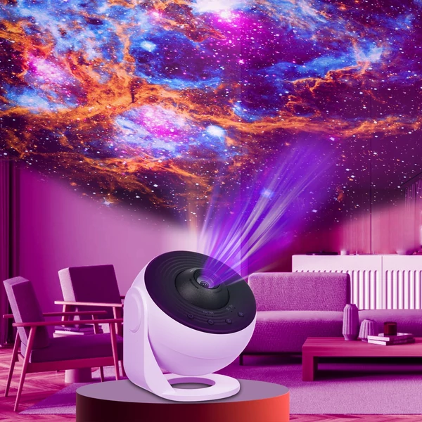 Csillagos égbolt vetítő lámpa – 360°-ban forgó galaxislámpa, 13 filmlemez, állítható fókusz, időzítő, éjjeli fény