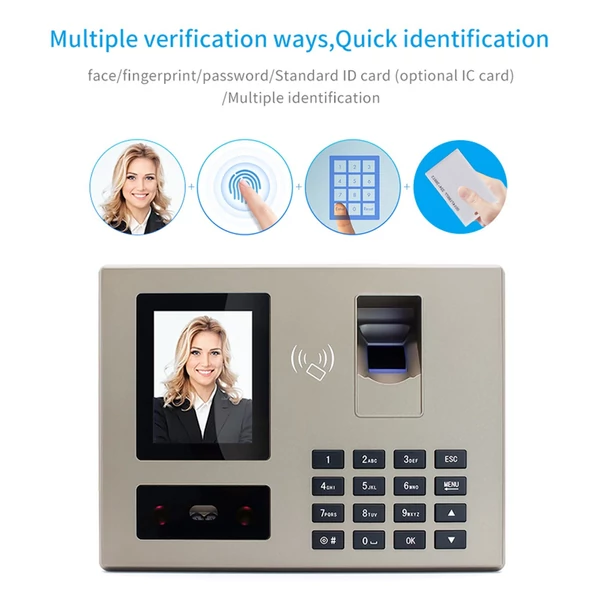 FA30H 2,8 hüvelykes biometrikus munkaidő-nyilvántartó gép alkalmazottaknak, támogatás: 1500 ujjlenyomat/jelszó, 500 arcfelismerés