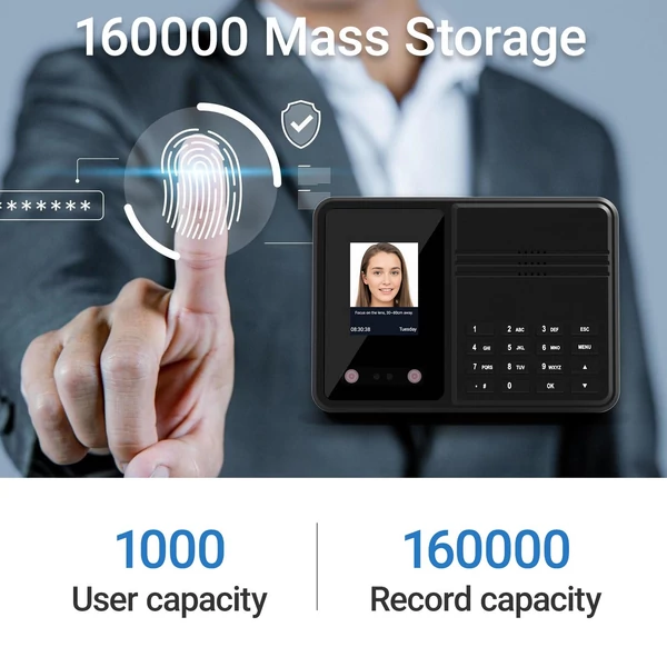T400 2.4" arcazonosító és jelszavas beléptető óra dolgozóknak, többnyelvű rendszerrel, USB-vel, irodákba, iskolákba, gyárakba