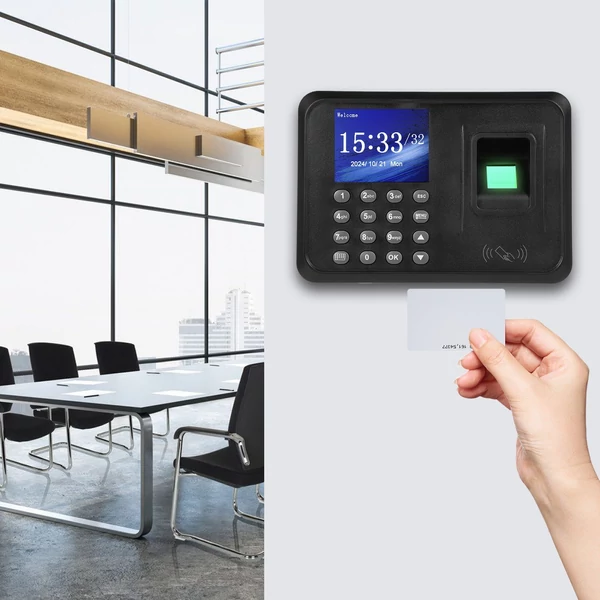 T710 2,4 hüvelykes TFT színes kijelzős biometrikus munkaidő-nyilvántartó gép ujjlenyomat, jelszó és ID kártya támogatással