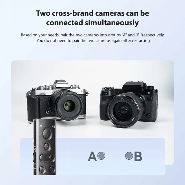 YONGNUO BR-G1 vezeték nélküli távkioldó Canon, Sony, Nikon, Fujifilm DSLR kamerákhoz, 10 m hatótávval