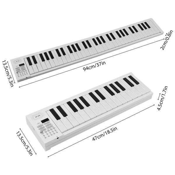 Bigfun BF-960 összecsukható elektromos zongora - LED kijelző, újratölthető, hordtáskával