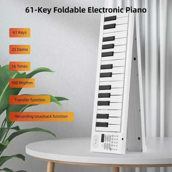 Bigfun BF-960 összecsukható elektromos zongora - LED kijelző, újratölthető, hordtáskával