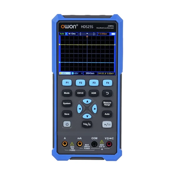 Owon 3 az 1-ben oszcilloszkóp multiméter hullámforma-generátor, 25MHz sávszélesség, 250MSa/s (egycsatornás), 125MSa/s (kétcsatornás)