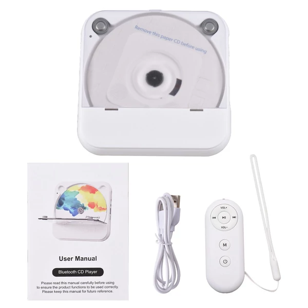 KC-816 BT Hordozható CD-lejátszó távirányítóval - HiFi sztereó hangzás, LED kijelző, FM rádió, USB/AUX támogatás, hosszú akkumulátoridő