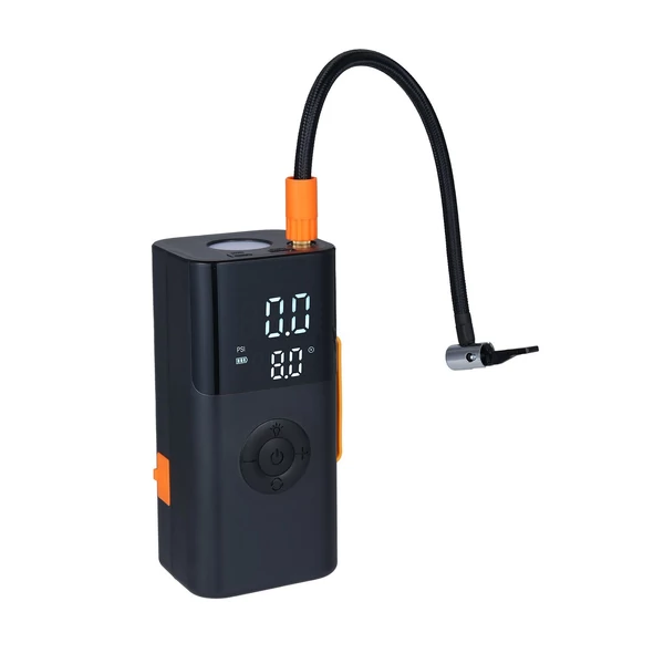 Autós bikázó és gumiinflátor, előre beállított nyomás, 14.8V akku, LED/SOS fény, autóhoz, biciklihez, motorhoz, kosárlabdához - 10000mAh 