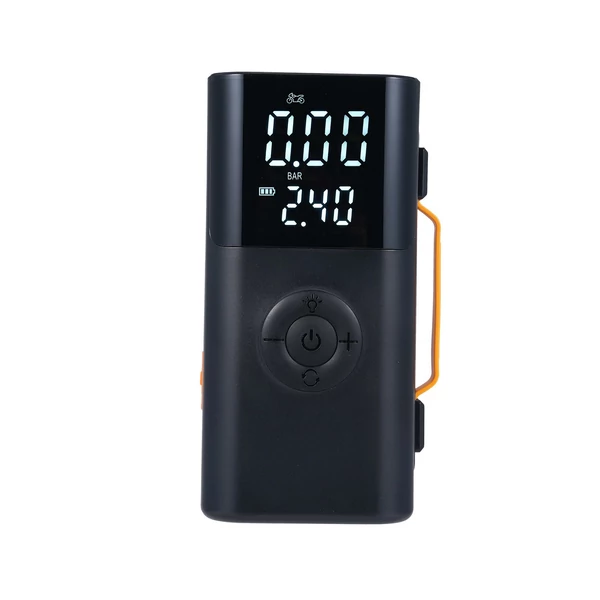 Autós bikázó és gumiinflátor, előre beállított nyomás, 14.8V akku, LED/SOS fény, autóhoz, biciklihez, motorhoz, kosárlabdához - 10000mAh 