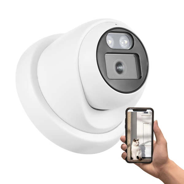 8MP PoE IP kamera biztonsági megfigyeléshez, infravörös éjjellátó, 2.8mm széles látószög, egyirányú mikrofon, beltéri és kültéri használatra