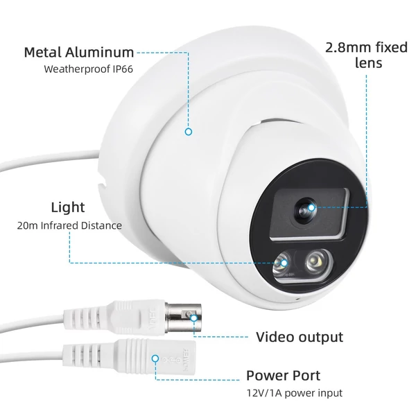 8MP PoE IP kamera biztonsági megfigyeléshez, infravörös éjjellátó, 2.8mm széles látószög, egyirányú mikrofon, beltéri és kültéri használatra
