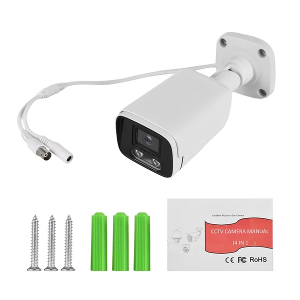 1080P CCTV vezetékes biztonsági kamera, beltéri/éjjellátó, 3.6mm lencse, 2.0MP, kültéri DVR-hez, fali konzollal, NTSC rendszer