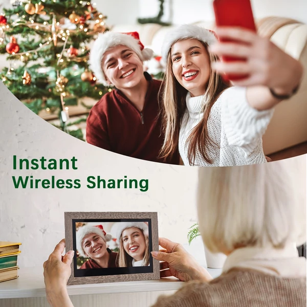 Andoer 10,1 hüvelykes WiFi digitális képkeret, 1280*800 IPS érintőkijelző, 16GB tárhely, automatikus forgatás, fotómegosztás APP-on keresztül