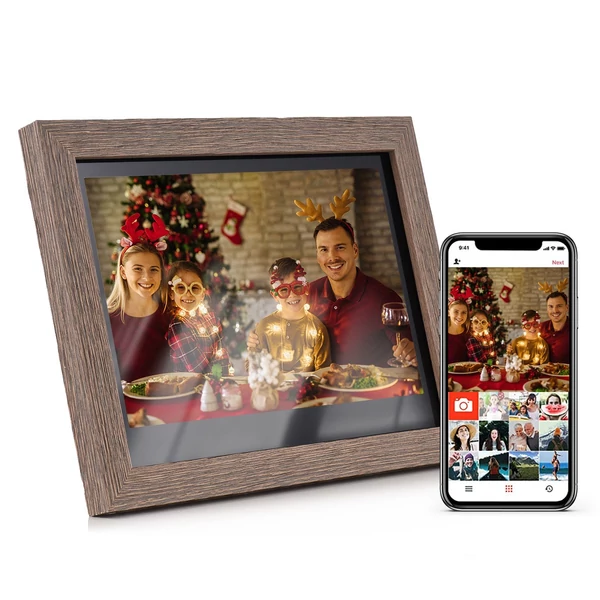 Andoer 10,1 hüvelykes WiFi digitális képkeret, 1280*800 IPS érintőkijelző, 16GB tárhely, automatikus forgatás, fotómegosztás APP-on keresztül