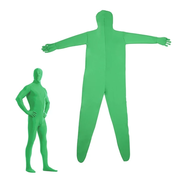 Teljes testű zöld chromakey ruha felnőtteknek, uniszex, fotózáshoz, videózáshoz, cosplayhez, fesztiválhoz, karneválhoz – 170 cm