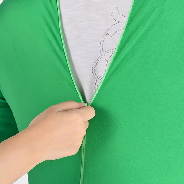 Teljes testű zöld chromakey ruha felnőtteknek, uniszex, fotózáshoz, videózáshoz, cosplayhez, fesztiválhoz, karneválhoz – 170 cm