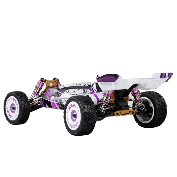 Wltoys 124019 1/12 2.4GHz RC versenyautó, 55 km/h terepjáró drift autó RTR, 4WD alumínium váz és cinkötvözet fogaskerekekkel - 1 akkumulátorral