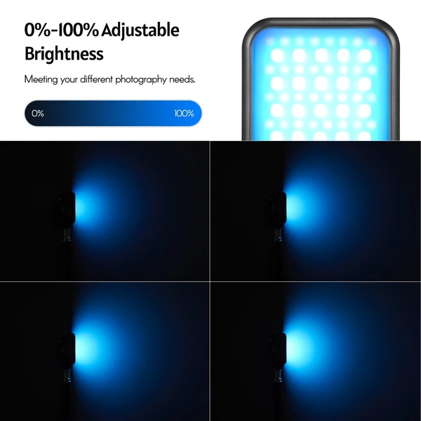 Godox LITEMONS LED6R RGB LED Videólámpa, újratölthető Mini Töltőfény 3200K-6500K, 13 fényhatás, mágneses rögzítés, 3 vakupapucs vloghoz és fotózáshoz