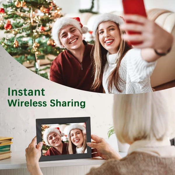 Tomfoto 10,1 hüvelykes okos WiFi digitális képkeret, 1280*800 IPS érintőképernyő, 16GB memória, automatikus forgatás, APP-os megosztás